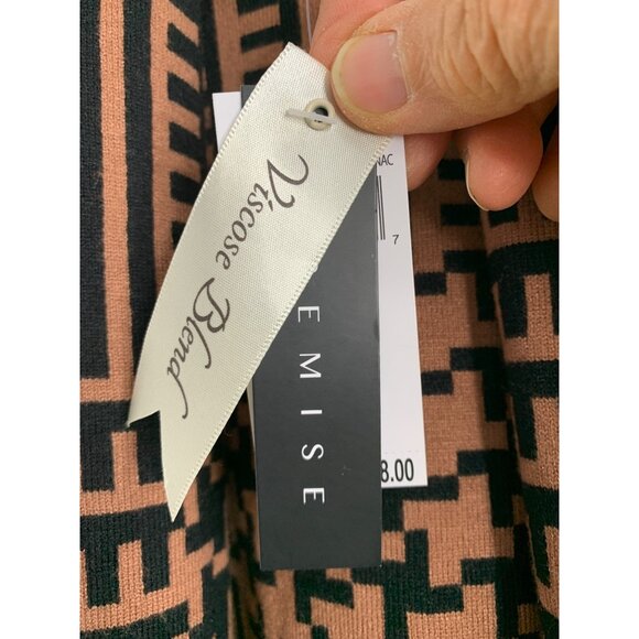 Womens Premise Geo Cognac Cardigan Open 7185 Size S/M NWT Shawl Collar Laser cut - Picture 5 of 12